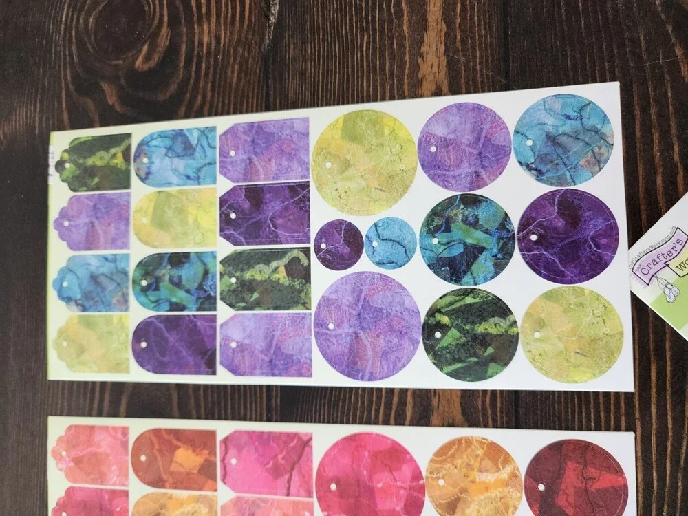 Scrapbooking Stickers Lot Tags Classic Color Blocks New Vintage Retired #22